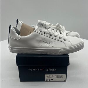 Tommy Hilfiger White Leather Sneakers